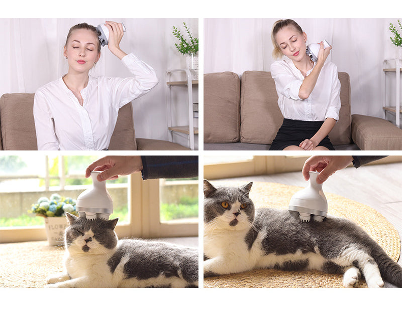 Pet massager,Gift for pet,Rechargeable electric scalp massager for pet cats