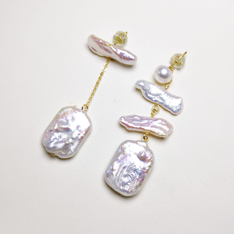 Baroque pearl earrings female 925 sterling silver silver needle French retro earrings temperament earrings