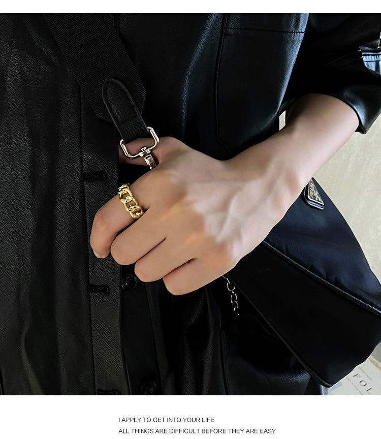 Chain ring women's ins tide opening adjustable niche design sense simple fashion personality index finger tail ring