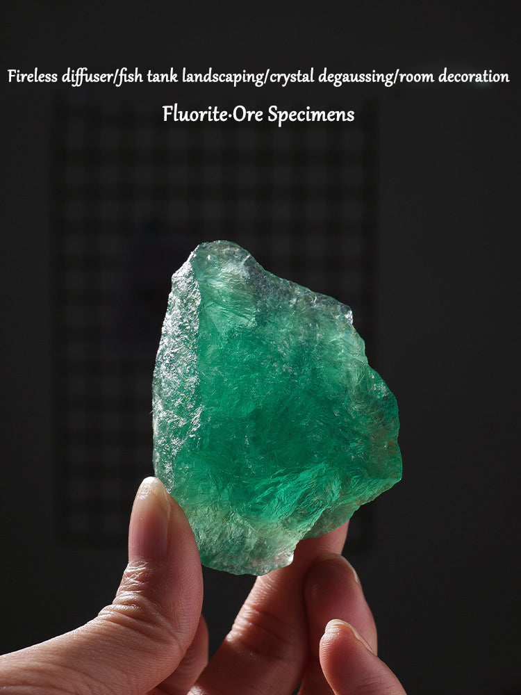 Natural crystal green fluorite large particle rough stone popular science teaching expanded aroma stone ore specimen decorative degaussing ornaments