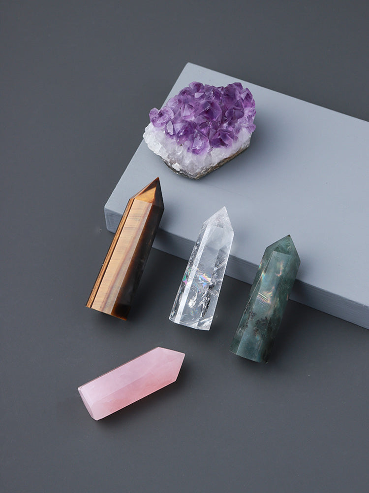 Natural crystal gemstone ore mineral specimen pink crystal lapis lazuli rough stone amethyst block ornament gift box