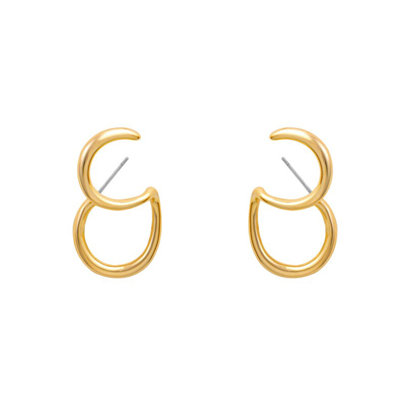 Minimalist style personality creative spiral earrings femininity senior net red 925 silver needle earrings simple and versatile earrings  Material: copper S925 silver needle Product process: electroplating real gold size: Length 3.5 cm