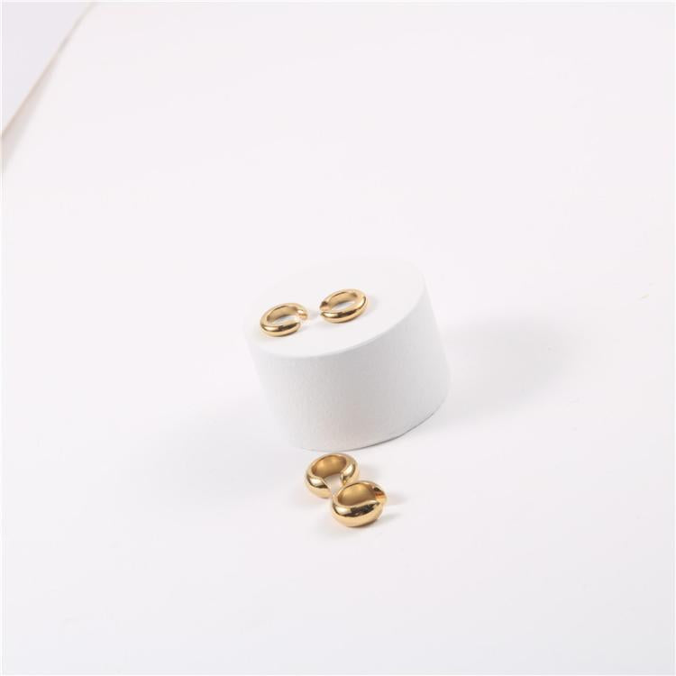 Simple geometric metal ear clip without pierced ear buckle titanium steel stacked