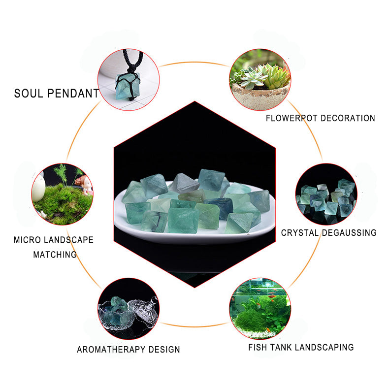 Natural green fluorite raw stone diffusion stone ornaments crystal stone ore specimen wool large particle gravel demagnetization stone