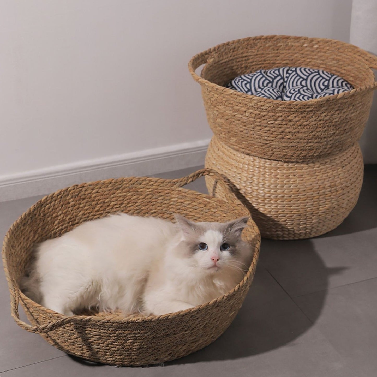 Rattan cat nest Cat bed, cat nest, winter warm cradle bed, four-season universal pet bed