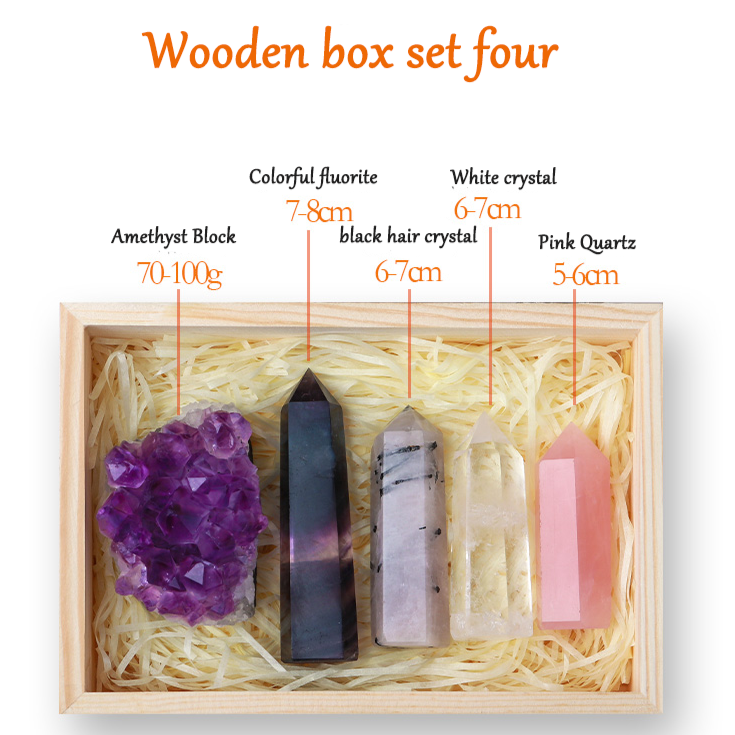 Natural crystal gemstone ore mineral specimen pink crystal lapis lazuli rough stone amethyst block ornament gift box