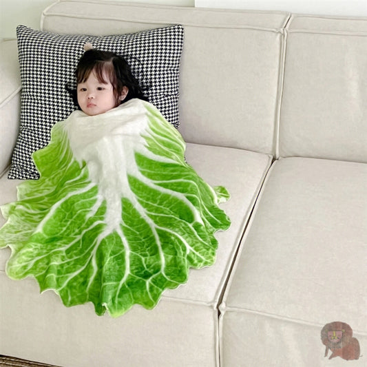 Baby dish blanket funny cabbage blanket flannel casual blanket creative baby wrap blanket quilt