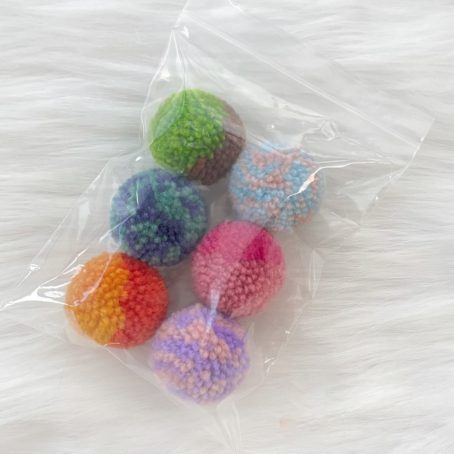 Cat toy funny colorful small pom-pom mute bite-resistant micro-elastic ball