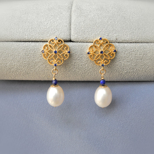 Pearl Earrings Earrings Simple Versatile Sweet Earrings Female Baroque Long High-end Earrings