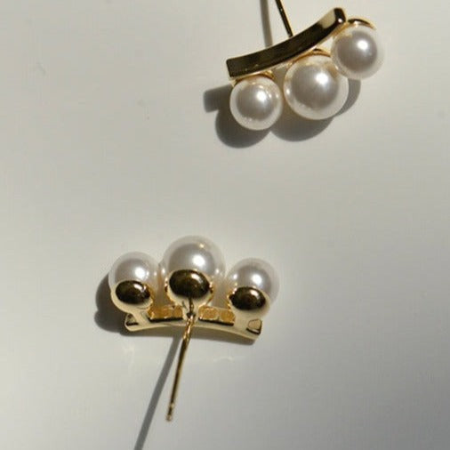 925 silver earrings 14k electroplating craft shell beads inlaid elegant temperament versatile earrings female earrings new