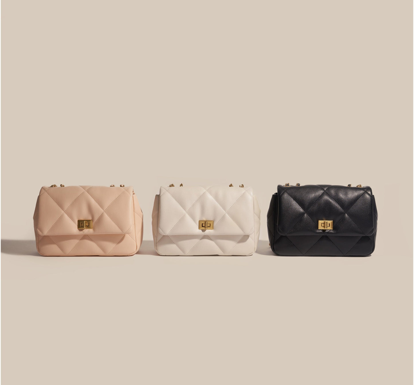 Soft Leather Versatile White Chain Shoulder Messenger Bag